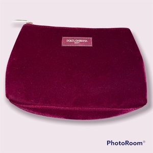 NWOT Dolce & Gabbana Beauty Maroon Velvet Makeup Pouch